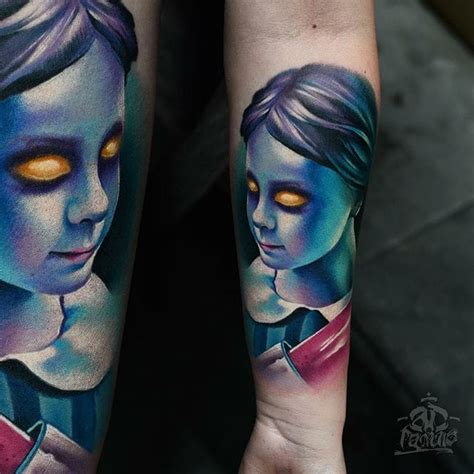 Tattoo Uploaded By Robert Davies Creepy Girl Tattoo By Alex Pancho