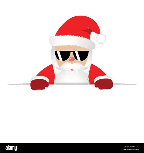 Hipster Santa Claus With Cool Beard And Sunglasses Merry Christmas Card