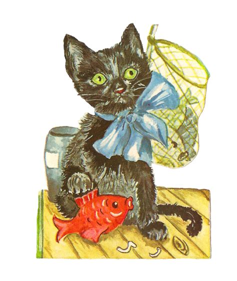 Antique Images Free Animal Graphic Antique Black Cat Clip Art