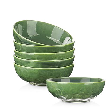 Green Ceramic Pasta Bowls Set 32 Ounce Soup Bowls Set Of 6 Large