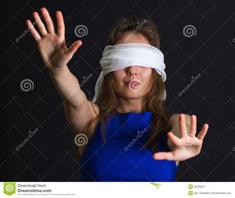 Young Woman Bandage On Eyes Stock Image Image Of Attractive Secret 32429277