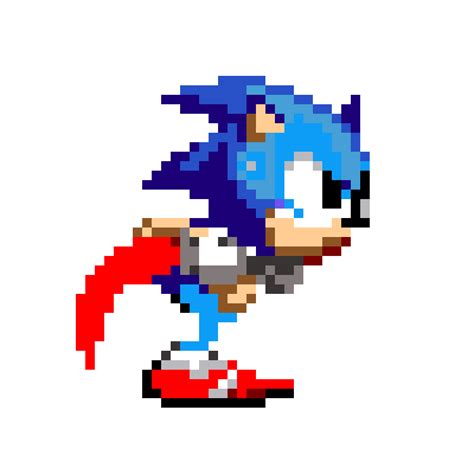 Sonic Running Pixel Art Grid Sonic Running Sprite Modern Pixelartmaker