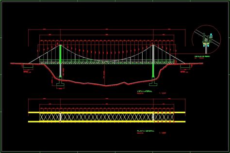 Hanging Bridge Dwg Section For Autocad Designs Cad