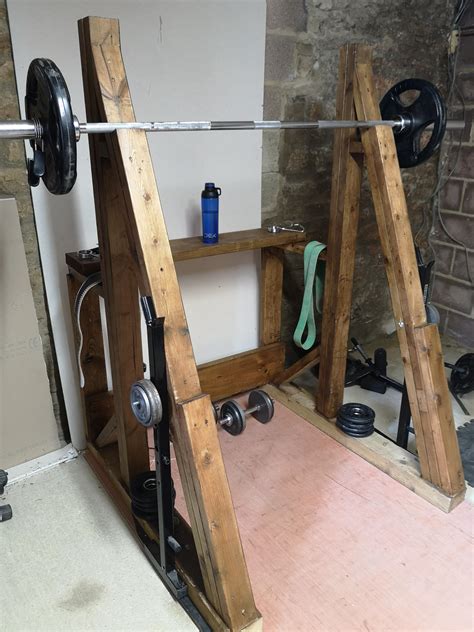 Diy Squat Rack Wood Bucket Homemade Power Rack Made Out Of Wood And