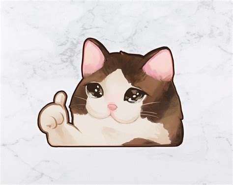 Sad Cat Meme Thumbs Up With Heart Good Job Cat Sticker Cat Meme