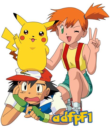 Ash Misty Y Pikachu By Adfpf On Deviantart Pokemon Ash And Misty