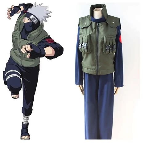 Anime Naruto Hatake Kakashi Cosplay Costume Leaf Village Konoha Jounin