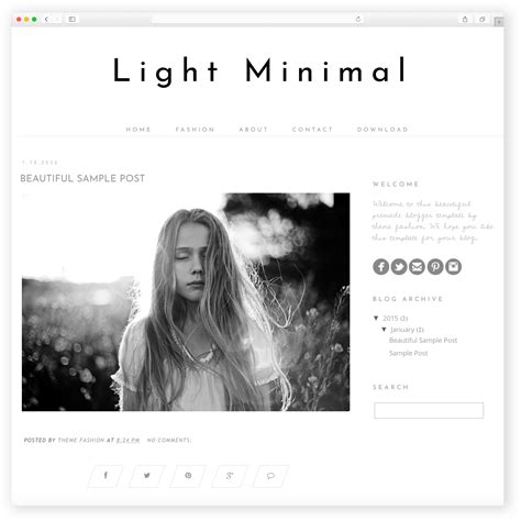 Free Blogger Template - Light Minimal