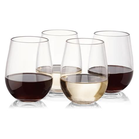 Plastic Outdoor Wine Glasses Set Of 8 Stemless Unbreakable Reusable High Quality
