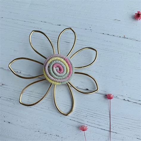 Handmade Wire Flower Choice Of Colour Wall Art Flower Home Etsy Uk