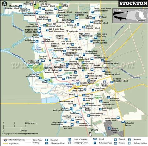 Map Of Stockton City California