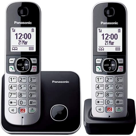 Panasonic Kx Tg6852spb Duo Teléfonos Inalámbricos Negros