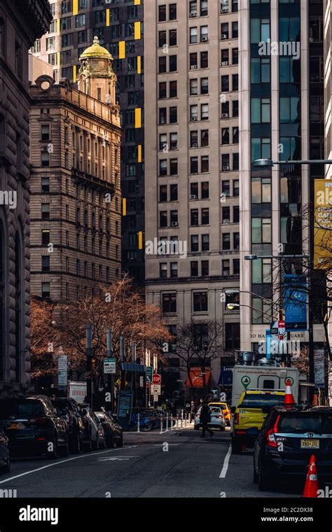 A General Street View Of Wall Street Area In Financial District Lower