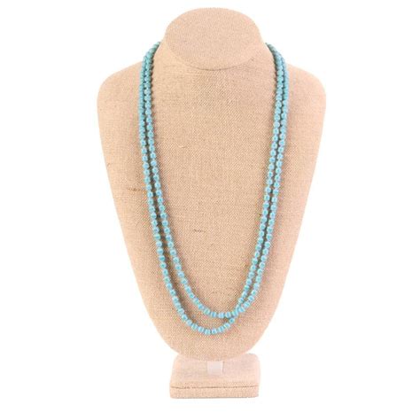 Inch Small Frosted Turquoise Crystal Necklace
