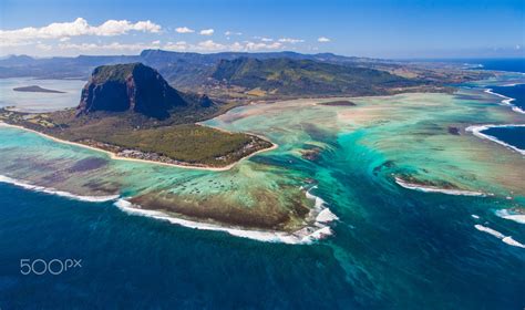 Famous View Of Le Morne Brabant From A Helicopter In Mauritius A