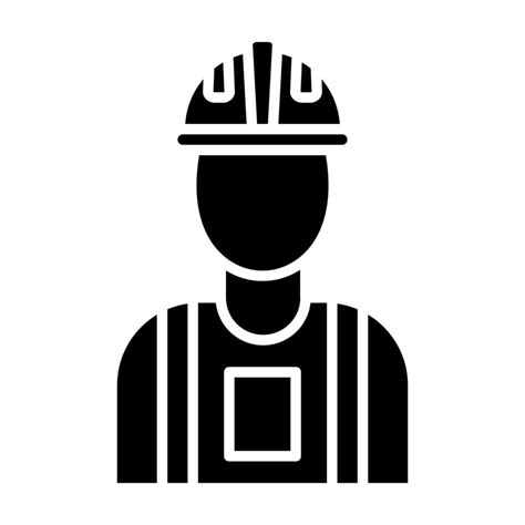 Construction Worker Glyph Icon 4589038 Vector Art At Vecteezy