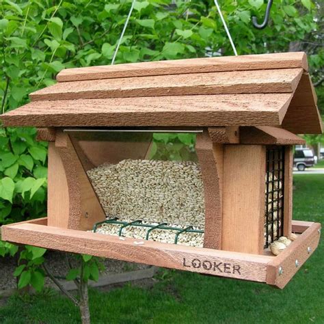 Hanging 14 Cedar Hopper Bird Feeder Wsuet Cages