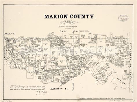 1879 Map Marion County Texas Landownersmarion Countymarion County