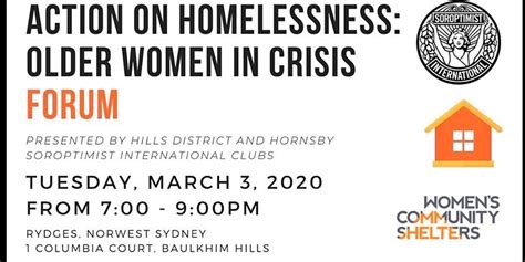 Forum Action On Homelessness Older Women In Crisis Humanitix