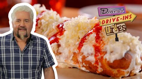 Guy Fieri Tries Balkan Style Stuffed Pizza Diners Drive Ins And