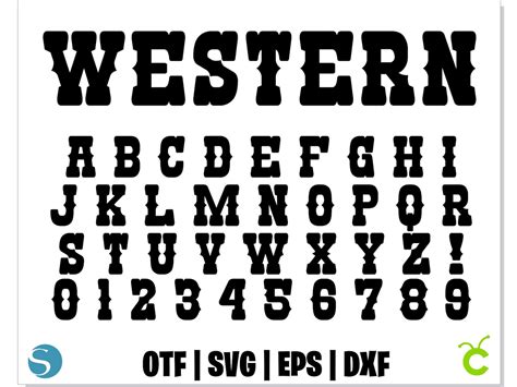Western Font Svg Western Font Otf Western Letters Svg Etsy