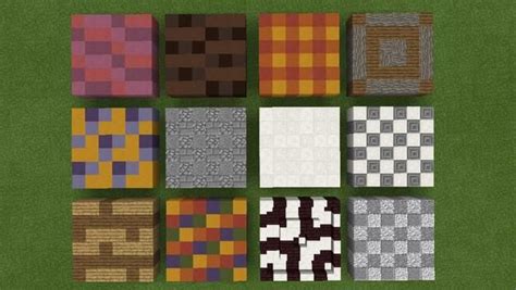 Une sélection de blocs qui se marient. Embedded image | Good Minecraft Ideas | Minecraft floor ...