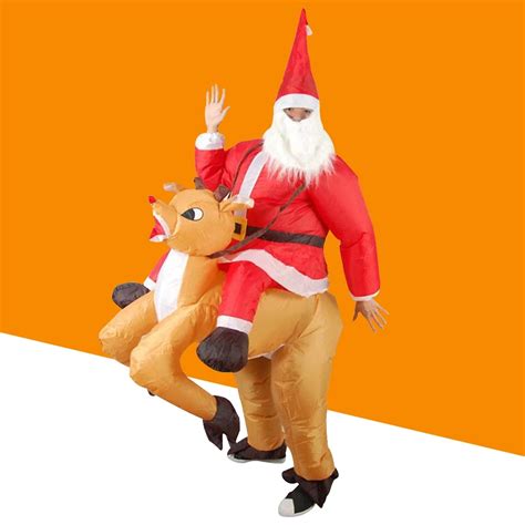 最も優遇 Santa Claus Inflatable Costume Adult Funny Blow Up Suit Cosplay