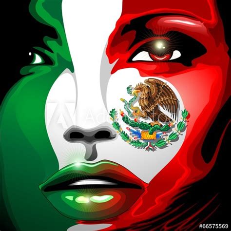 Viva mexico flag with radial circle brush strokes style for independence day. Mexico Flag Girl Portrait Design | BluedarkArt 🖌 ...