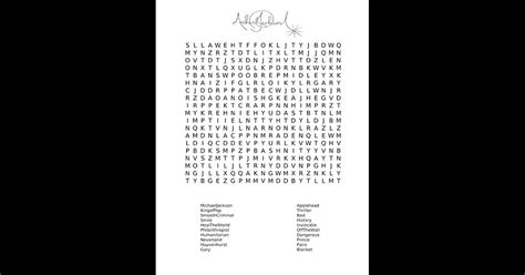 Figure Out This Michael Jackson Word Search Michael Jackson Official Site