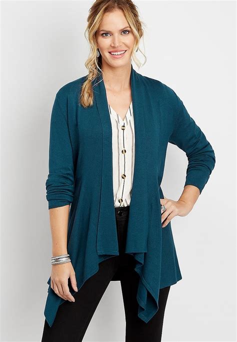 Solid Long Sleeve Waterfall Cardigan Waterfall Cardigan Waterfall