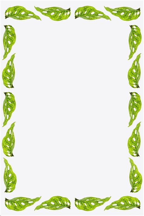 Download Premium Illustration Of Green Leaves Rectangle Frame On White