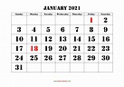 Printable Monthly Calendar 2021 - Customize and Print