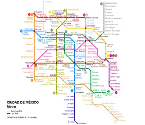 Mapa del metro de la Ciudad de México México mi país
