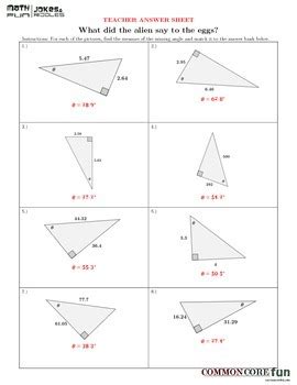 Solve for , where cosb = 4/5. Inverse SOHCAHTOA FUN Worksheet by Common Core Fun | TpT