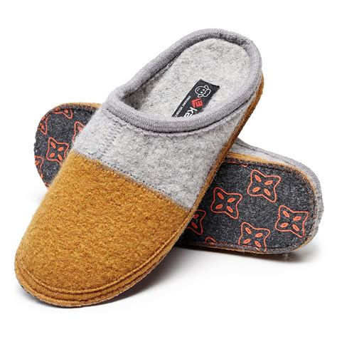 Mens Boiled Wool House Slippers Breathable Winter Warm Slip On Mules