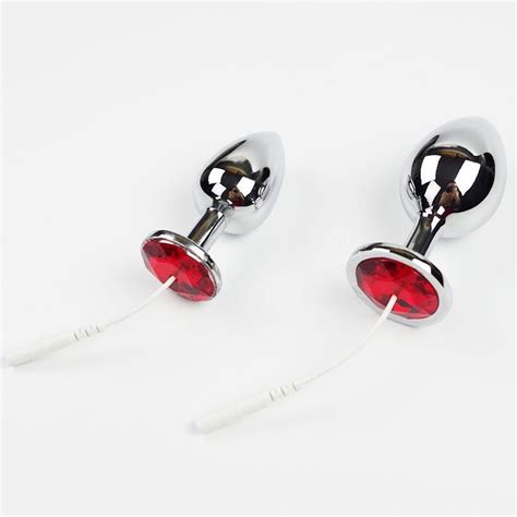 new arrival metal anal butt plug with jewelry wire diy electric shock sex unisex toy accessories