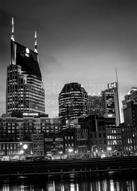 The Nashville Skyline Featuring The Bellsouth Building Black And White