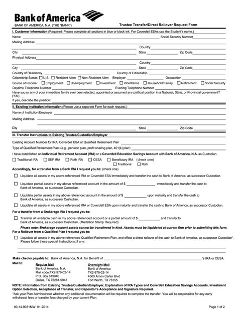Bank Of America Transfer Slip Form Fill Out And Sign Printable PDF