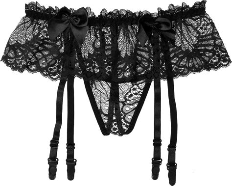 Msemis Mens Floral Lace Sexy Hollow Out Sissy Thong Panties Crossdress Jockstrap