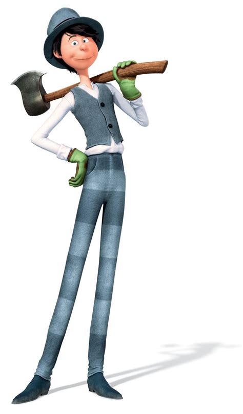 The Animated Character Is Holding A Pickle And Wearing Blue Overalls With Green Gloves