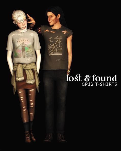 ‘lost And Found — Gp12 T Shirts By Sforzinda In 2022 Sims 4 Clothing