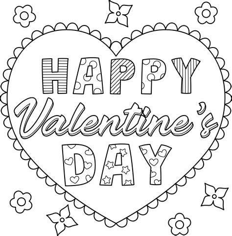 Happy Valentines Day Coloring Page For Kids 13801664 Vector Art At Vecteezy