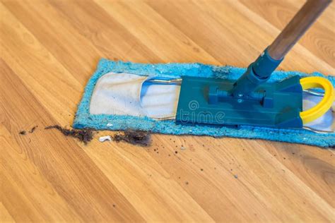 Dust And Dirt On The Floor And Cleaning It Stock Photo Image Of Blue