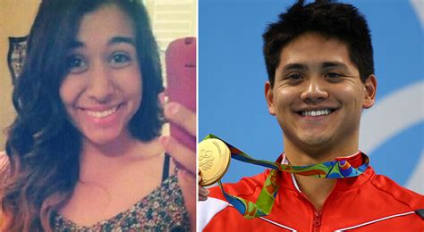 Joseph schooling poses with his gold medal after winning the men's 100m butterfly final. Girl Gets Matched with "Golden Boy" Joseph Schooling on ...