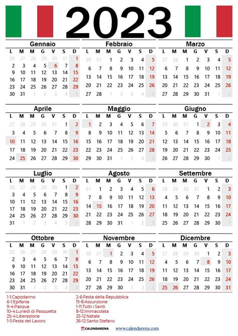 Calendario 2023 Con Festività Italia Calendario Stampe Festività