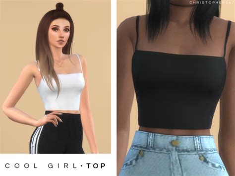Cool Girl Top By Christopher067 At Tsr Sims 4 Updates