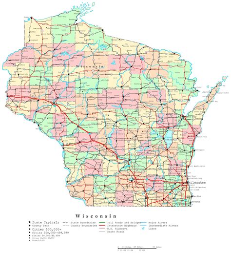 Wisconsin Printable Map