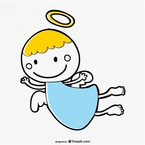 Cute Angel Cartoon Vector Free Vector