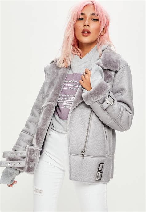 Missguided Grey Ultimate Aviator Jacket Chaquetas