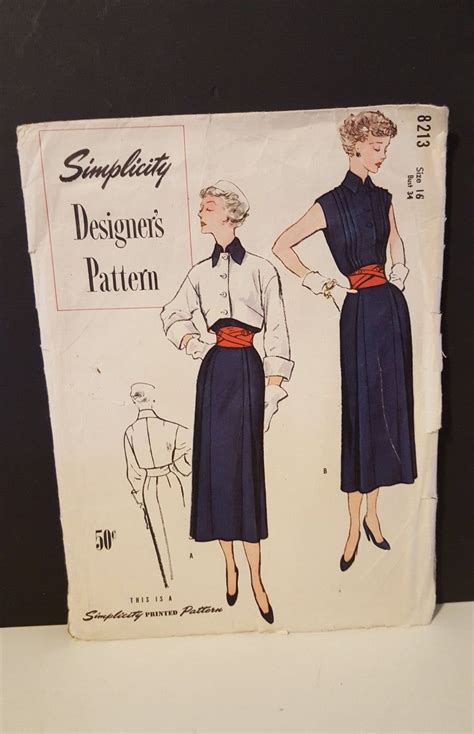 Authentic Designer Sewing Pattern Simplicity 8213 Size 16 Etsy In